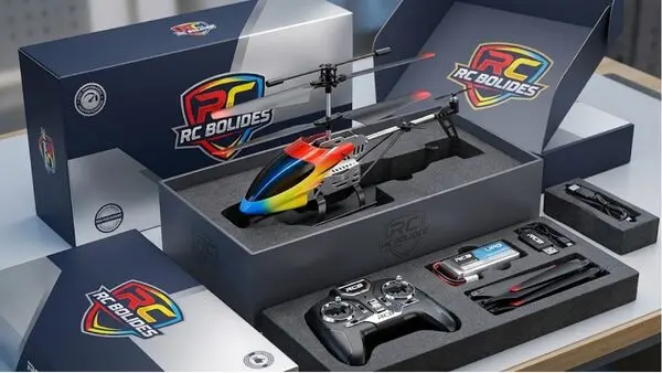 Hélicoptère M5 macro carrosserie multicolore rainbow décals 4DRC COAXIAL 4D-M5 cabine