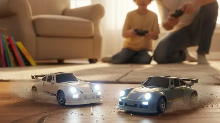 RC Drift Porsche 911 Noir avec pilote main floue télécommande pistolet