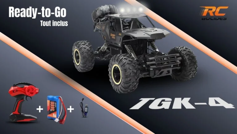 Buggy TGK-4 noir — pilotage radio 2.4 GHz en famille sur pelouse