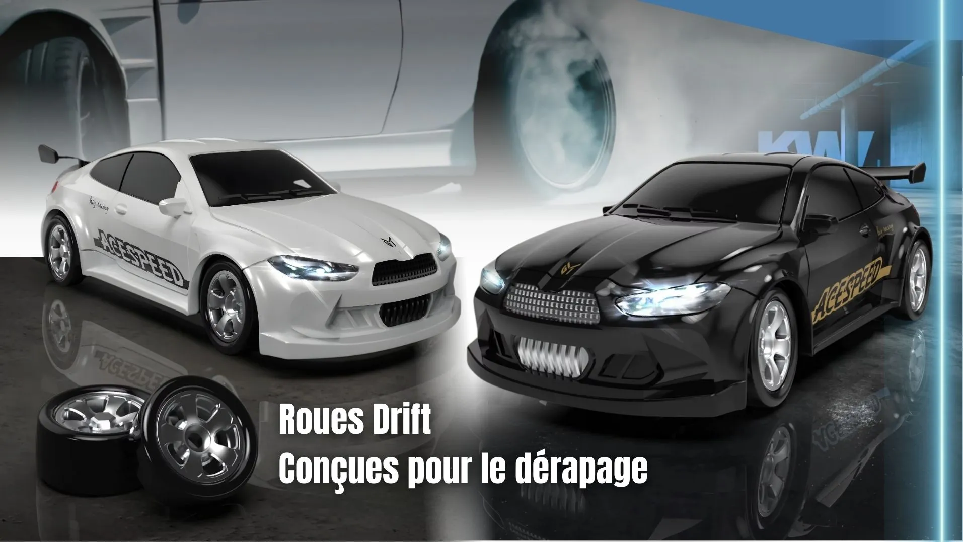 Mini bolide RC drift rose — compagnon de bureau sur desk