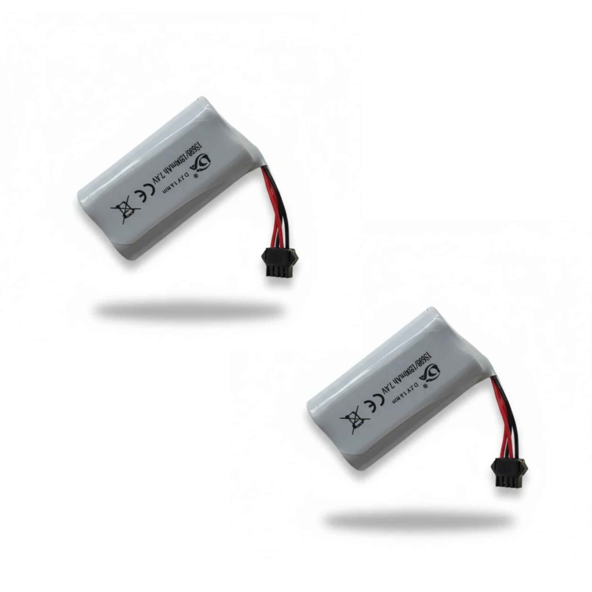 2 Batteries Li-ion 7.4V / 1200mAh - Connecteurs 4 Broches