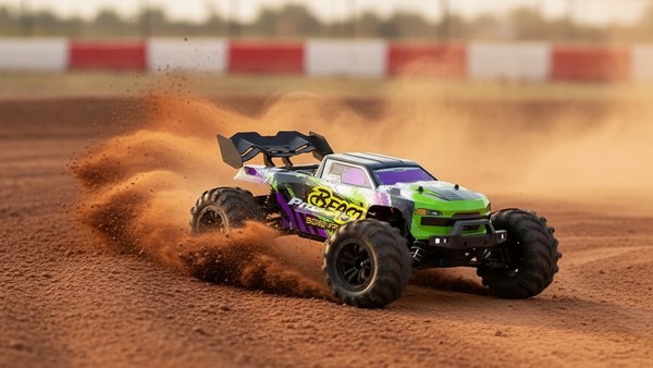 Buggy SG116 MAX Beast Pro en drift sur terre rouge battue