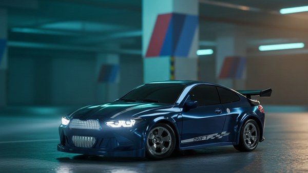 RC DRIFT BMW Serie 4 bleu — parking BMW M Performance