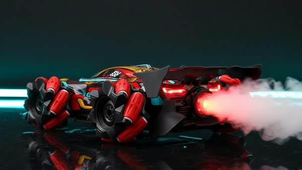Voiture RC Gant Gestuel rouge avec vapeur d'eau échappement et LED allumées