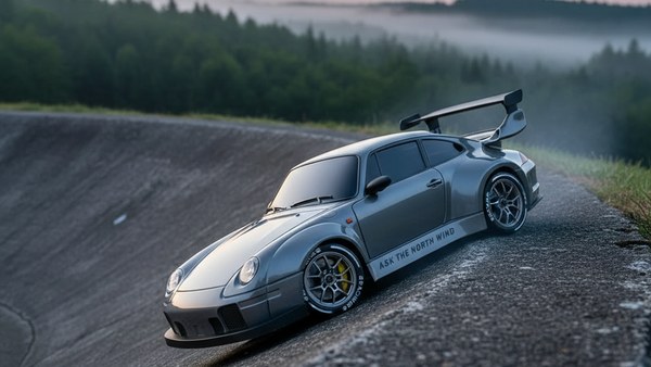 Voiture télécommandée Porsche GT3 — Nurburgring Karussell aube