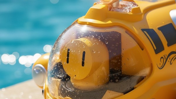 Aqua Explorer bubble dome pilote personnage mignon transparent jaune cockpit