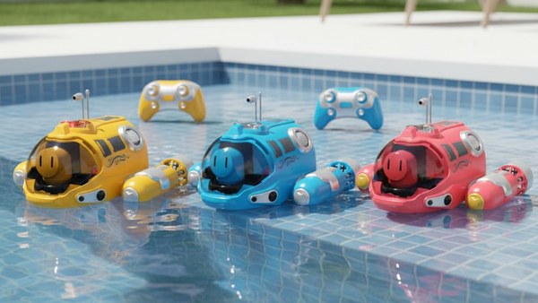 Aqua Explorer trio jaune bleu rose piscine showcase variantes choix couleur