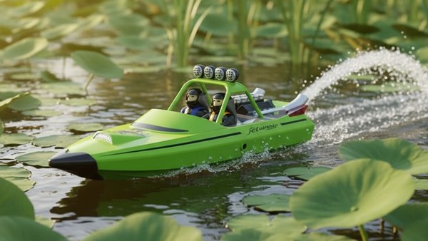 Bateau Turbojet TY725 vert nenuphars lily pads anti-algues etang vegetalise
