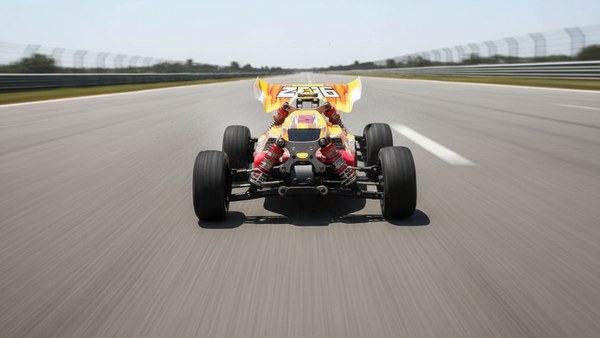 Buggy Apex-GT 14 dash piste ligne droite 75 km/h vitesse motion blur extreme