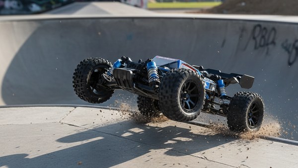 Détail du châssis renforcé Hyper-Z 16 — composants métal et transmission 4WD