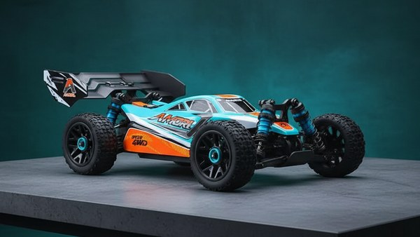 Buggy Mach-95 Pro au départ instantané 4WD avec roues fumantes sur asphalte