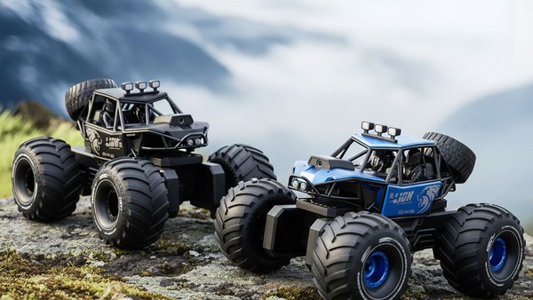 Duo Crawler RC Titan Amphibia Noir et Bleu sommet montagne expédition