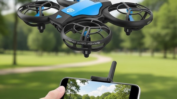 Mini Drone AeroX Vinci smartphone écran FPV live park retour vidéo