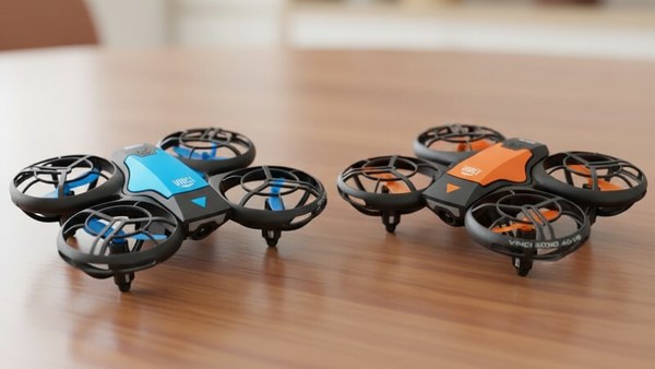 Duo Mini Drone AeroX Vinci Bleu et Orange présentation produit collector