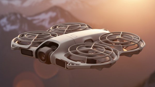 DJI Neo 2 prise de vue 4K paysage montagne golden hour stabilisée cinématographique