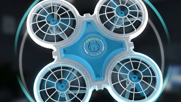Mini Drone Halofly Bleu flip 360 acrobatie cascade looping indoor