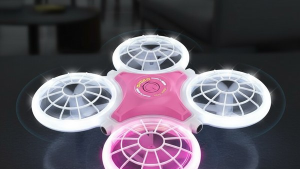 Mini Drone Halofly Rose show LED RGB éclairage spectaculaire pénombre bloom