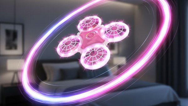 Mini Drone Halofly Rose looping cascade 3D trail lumineux trace coloré