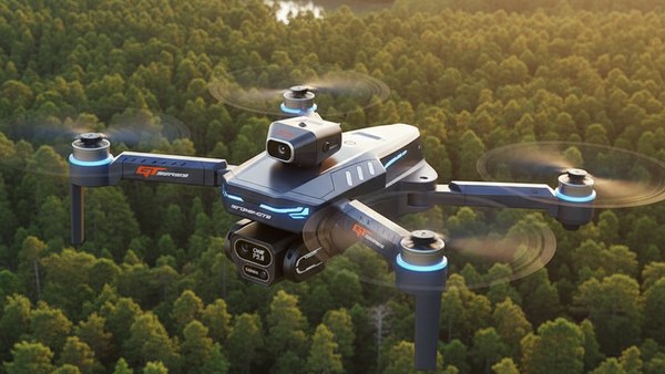 Drone Lenovo GT8 Pro vol forêt dense canopée exploration outdoor golden hour