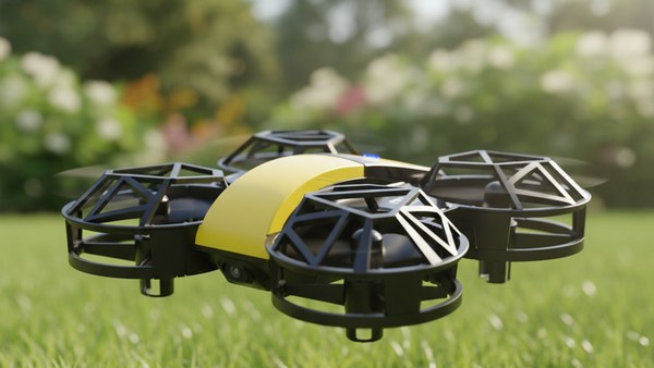 Dowellin D12 jaune vol jardin extérieur pelouse soleil débutant ludique pratique