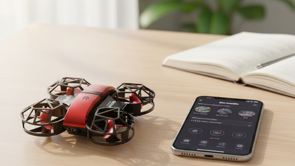 Pack Dowellin D12 rouge table bois smartphone app contrôle setup pret à voler