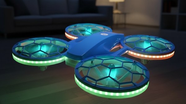 Drone Neon-Racer Pro Bleu hover salon nuit éclairage néon LED RGB