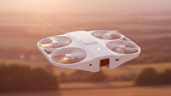 Drone Vision-Optic retour automatique RTH home point coucher de soleil