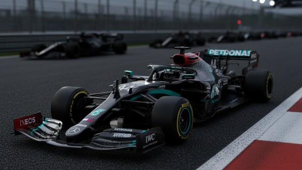 F1 RC Mercedes grille depart start grid lumieres extinction asphalte