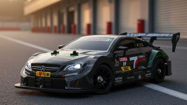 Mercedes-AMG C 63 DTM Noir pit lane circuit asphalte préparation racing