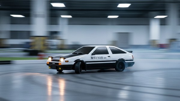 AE86 maintenant un long drift en angle extrême grâce au gyroscope ESP