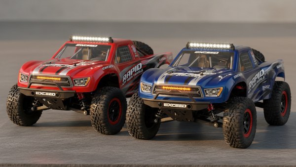 Duo Dash-390 Rouge et Bleu présentation collector choix couleur Short Course Truck