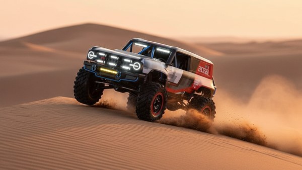 Bronco-X Pro saut dune sable BAJA spectaculaire suspension grand débattement