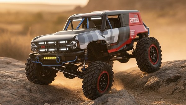 Bronco-X Pro franchissement rocaille suspensions articulation indépendante terrain accidenté