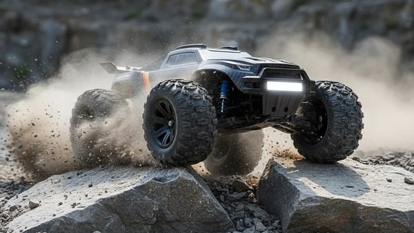 Truggy Carbon-X 12 franchissement carrière rochers obstacle pente