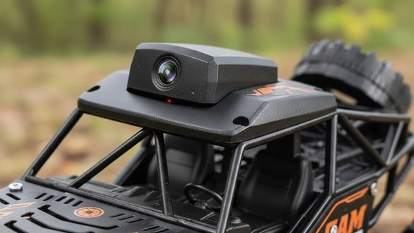 Gros plan caméra HD 1080p toit 4x4 RC Explorer objectif macro