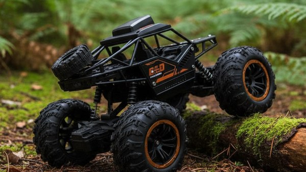 4x4 RC Explorer crawler franchissement tronc arbre forêt suspension articulée