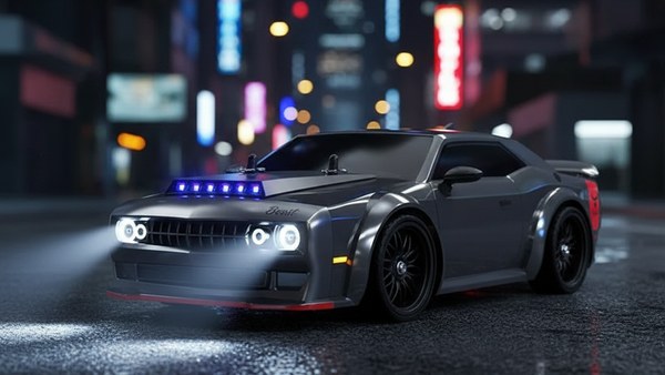 Bolide RC SG216 MAX gunmetal nuit phares LED parking urbain