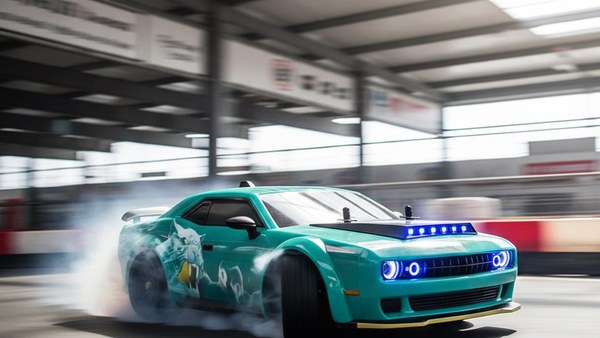 Bolide RC SG216 MAX teal turquoise skull drift kart circuit indoor
